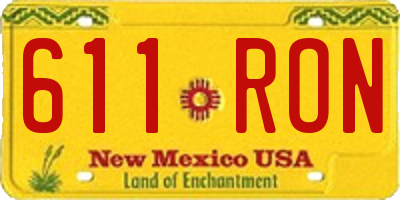 NM license plate 611RON