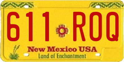 NM license plate 611ROQ