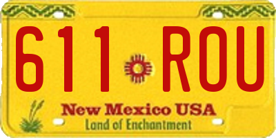 NM license plate 611ROU