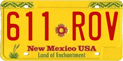 NM license plate 611ROV
