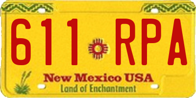 NM license plate 611RPA