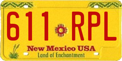 NM license plate 611RPL