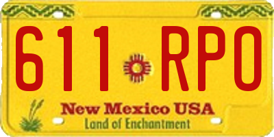 NM license plate 611RPO