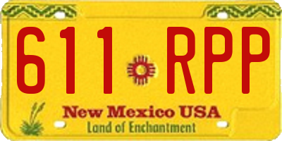 NM license plate 611RPP