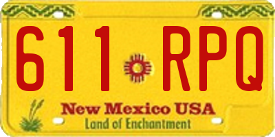 NM license plate 611RPQ
