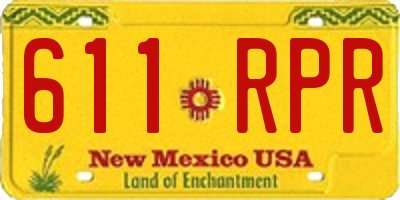 NM license plate 611RPR