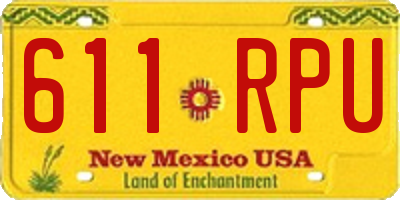 NM license plate 611RPU