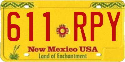 NM license plate 611RPY