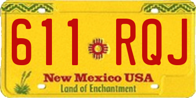 NM license plate 611RQJ