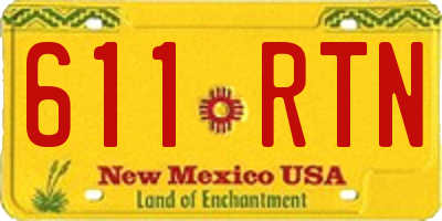 NM license plate 611RTN