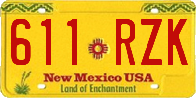 NM license plate 611RZK