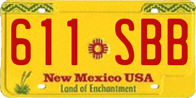NM license plate 611SBB