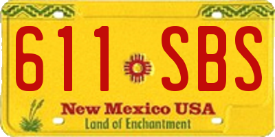 NM license plate 611SBS