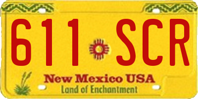 NM license plate 611SCR