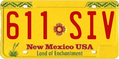 NM license plate 611SIV