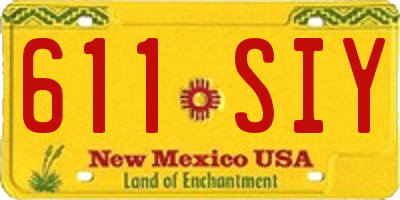 NM license plate 611SIY