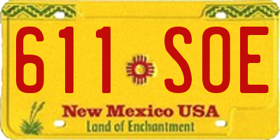 NM license plate 611SOE