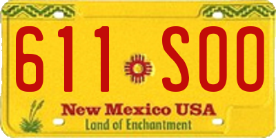 NM license plate 611SOO