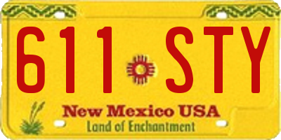 NM license plate 611STY