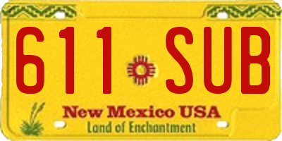 NM license plate 611SUB