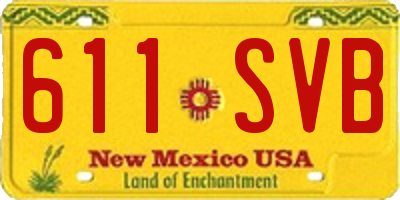 NM license plate 611SVB