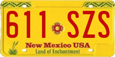 NM license plate 611SZS