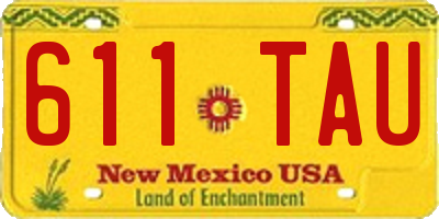 NM license plate 611TAU