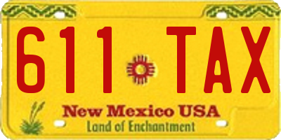 NM license plate 611TAX
