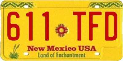 NM license plate 611TFD