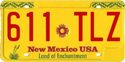 NM license plate 611TLZ