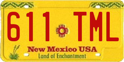 NM license plate 611TML