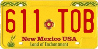 NM license plate 611TOB