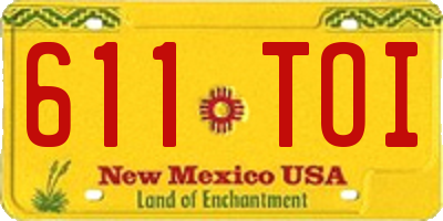 NM license plate 611TOI