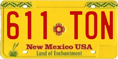 NM license plate 611TON