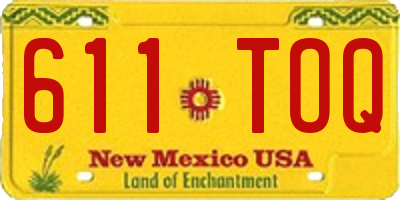 NM license plate 611TOQ