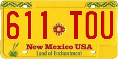 NM license plate 611TOU