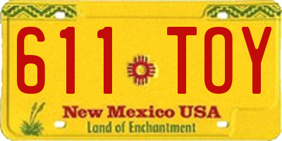 NM license plate 611TOY