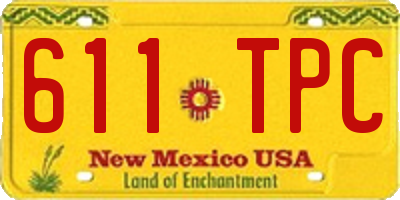 NM license plate 611TPC