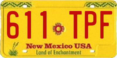 NM license plate 611TPF