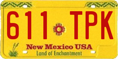 NM license plate 611TPK