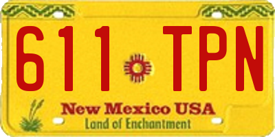NM license plate 611TPN