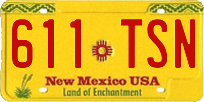 NM license plate 611TSN
