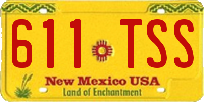 NM license plate 611TSS