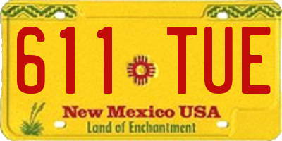 NM license plate 611TUE