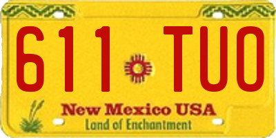 NM license plate 611TUO