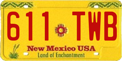 NM license plate 611TWB
