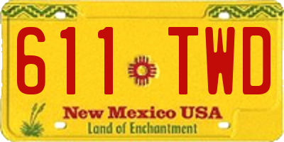 NM license plate 611TWD
