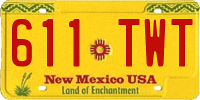 NM license plate 611TWT
