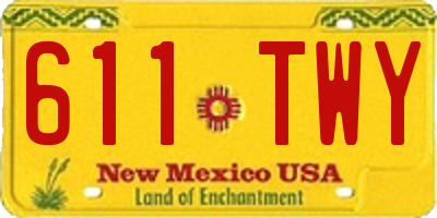 NM license plate 611TWY