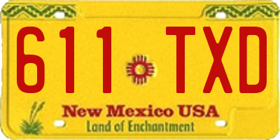 NM license plate 611TXD
